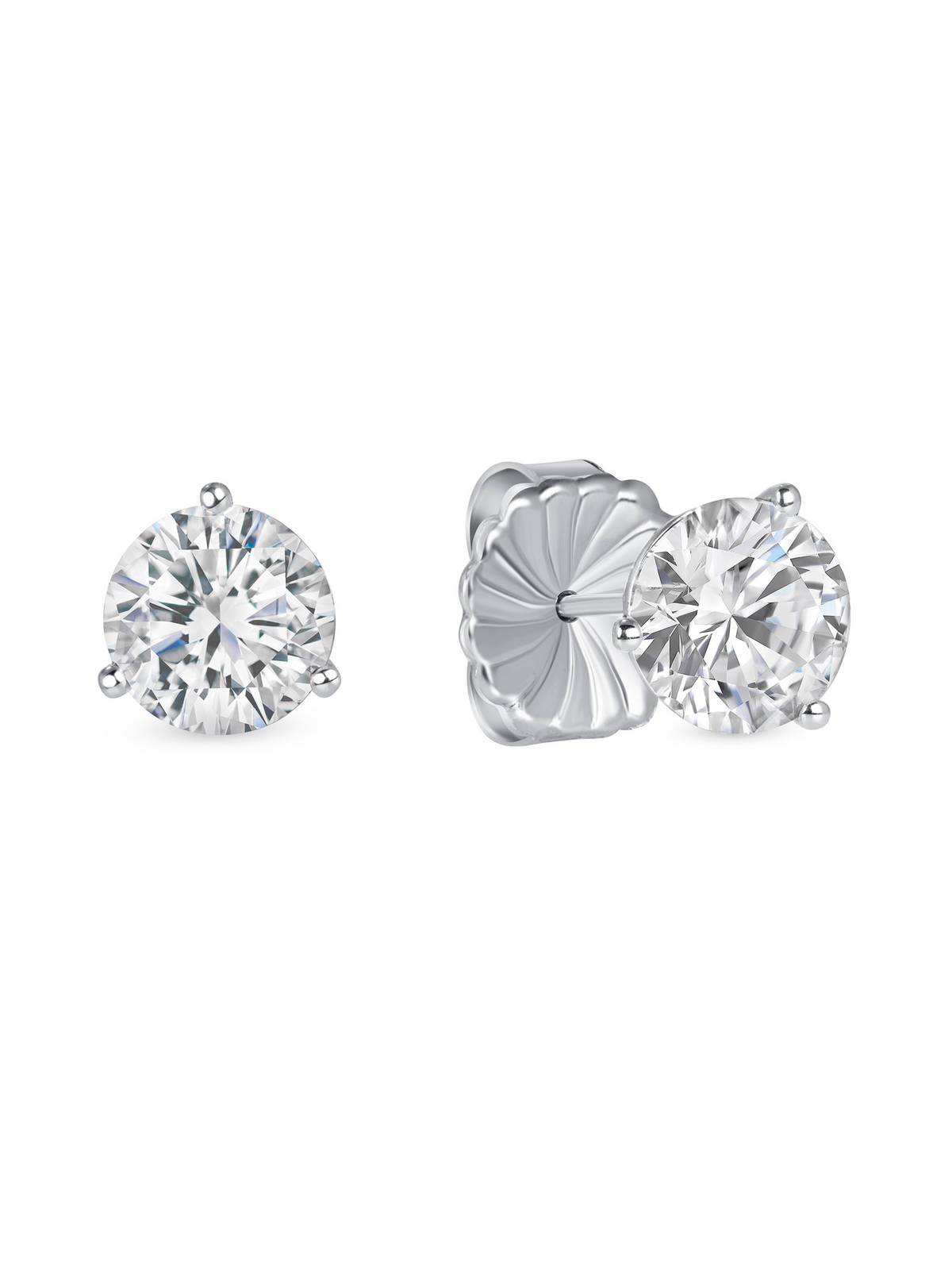 Round Lab Diamond Studs 14K