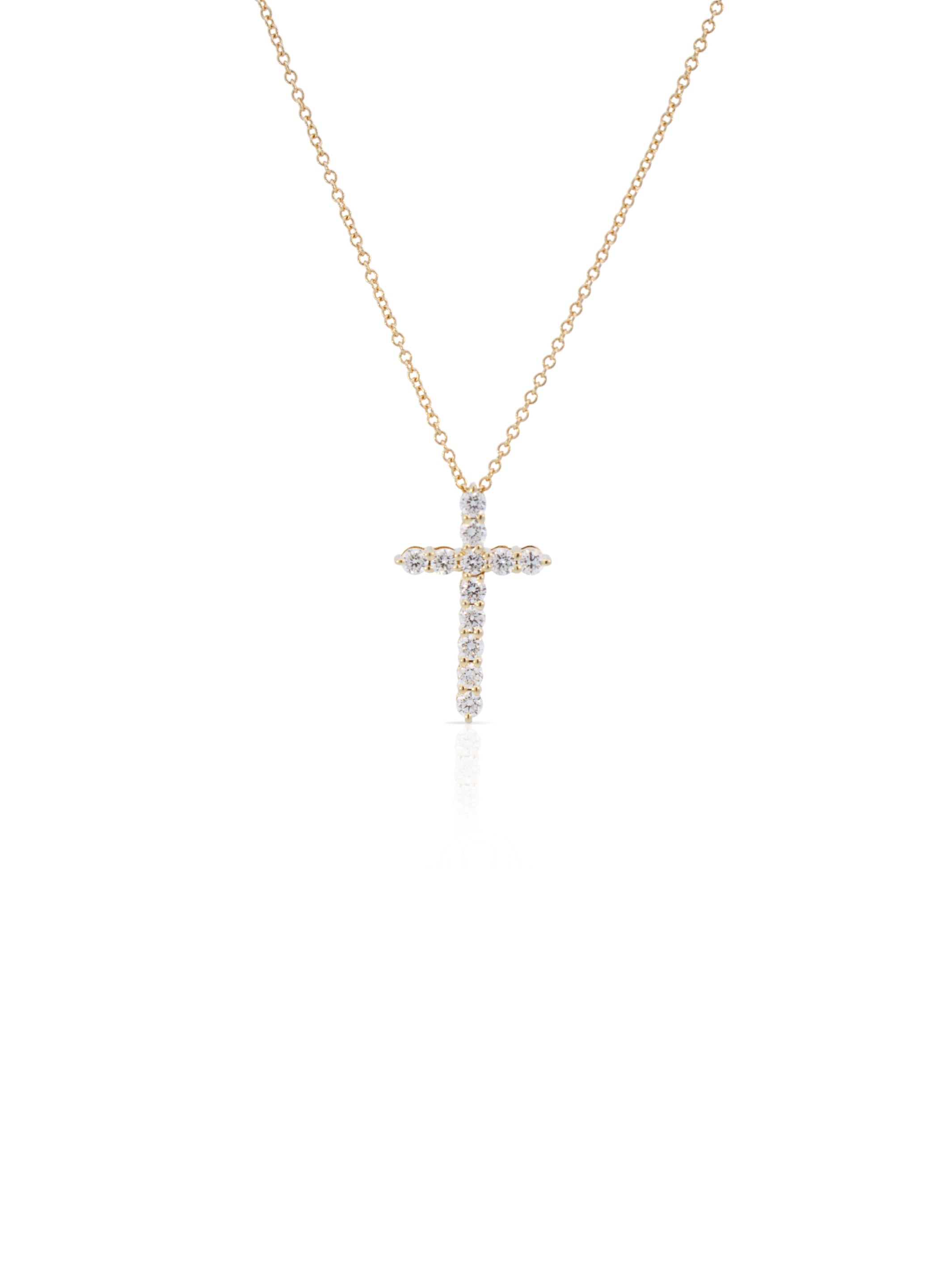 Lanie Lab Diamond Cross Necklace 14K