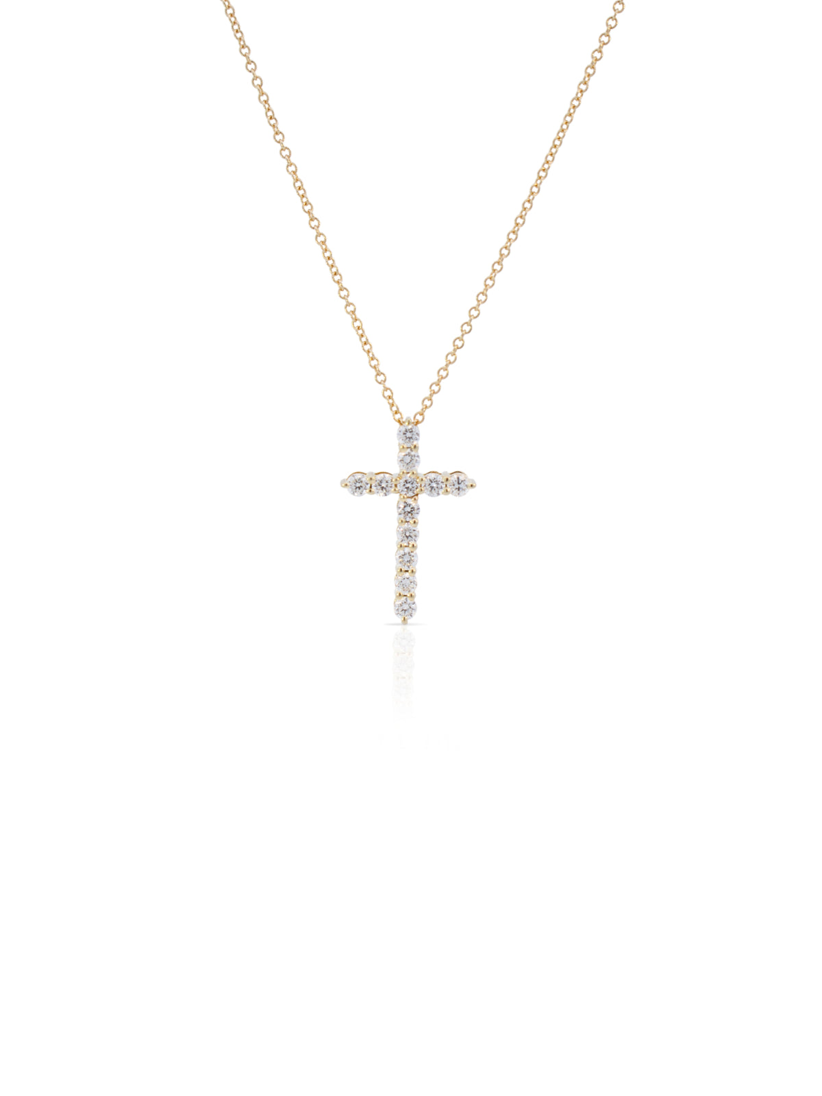 Lanie Lab Diamond Cross Necklace 14K
