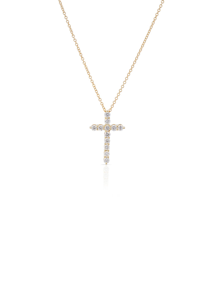 Lanie Lab Diamond Cross Necklace 14K