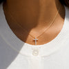 Lanie Lab Diamond Cross Necklace 14K