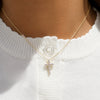 Lanie Lab Diamond Cross Necklace 14K