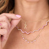 Breast Cancer Awareness Pink Sapphire Ribbon Charm 14K