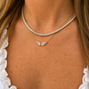 Angel Wing Diamond Necklace 14K