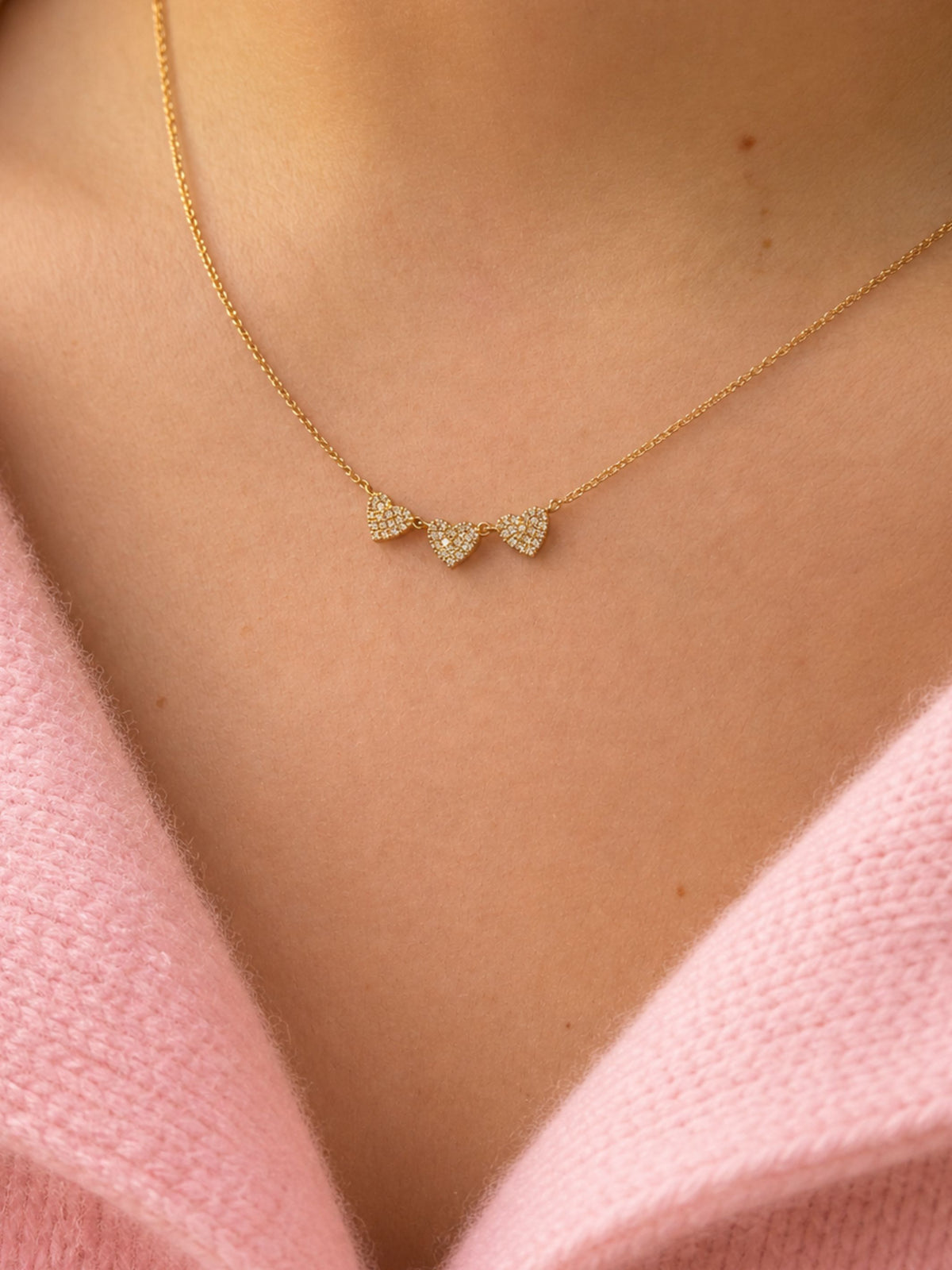 Chasing Hearts Necklace 14K