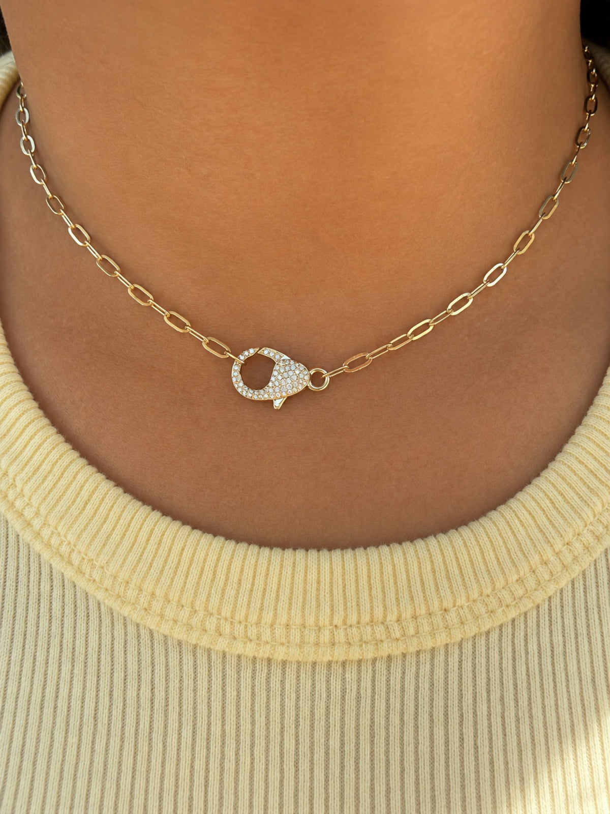 Lilah Diamond Lobster Clasp Necklace 14K