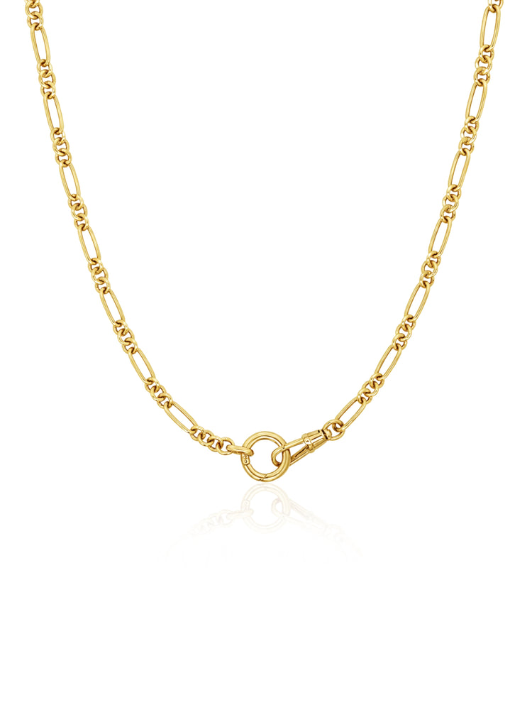 Link and Lock Mixed Chain 14K