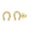 Lucky Diamond Horseshoe Stud 14K