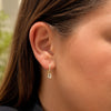 Lucy Bezel Charm Huggie Earrings