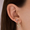 Lucy Bow Charm Huggie Earrings