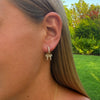 Lucy Bow Charm Huggie Earrings