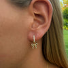 Lucy Bow Charm Huggie Earrings