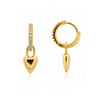 Lucy Heart Charm Huggie Earrings