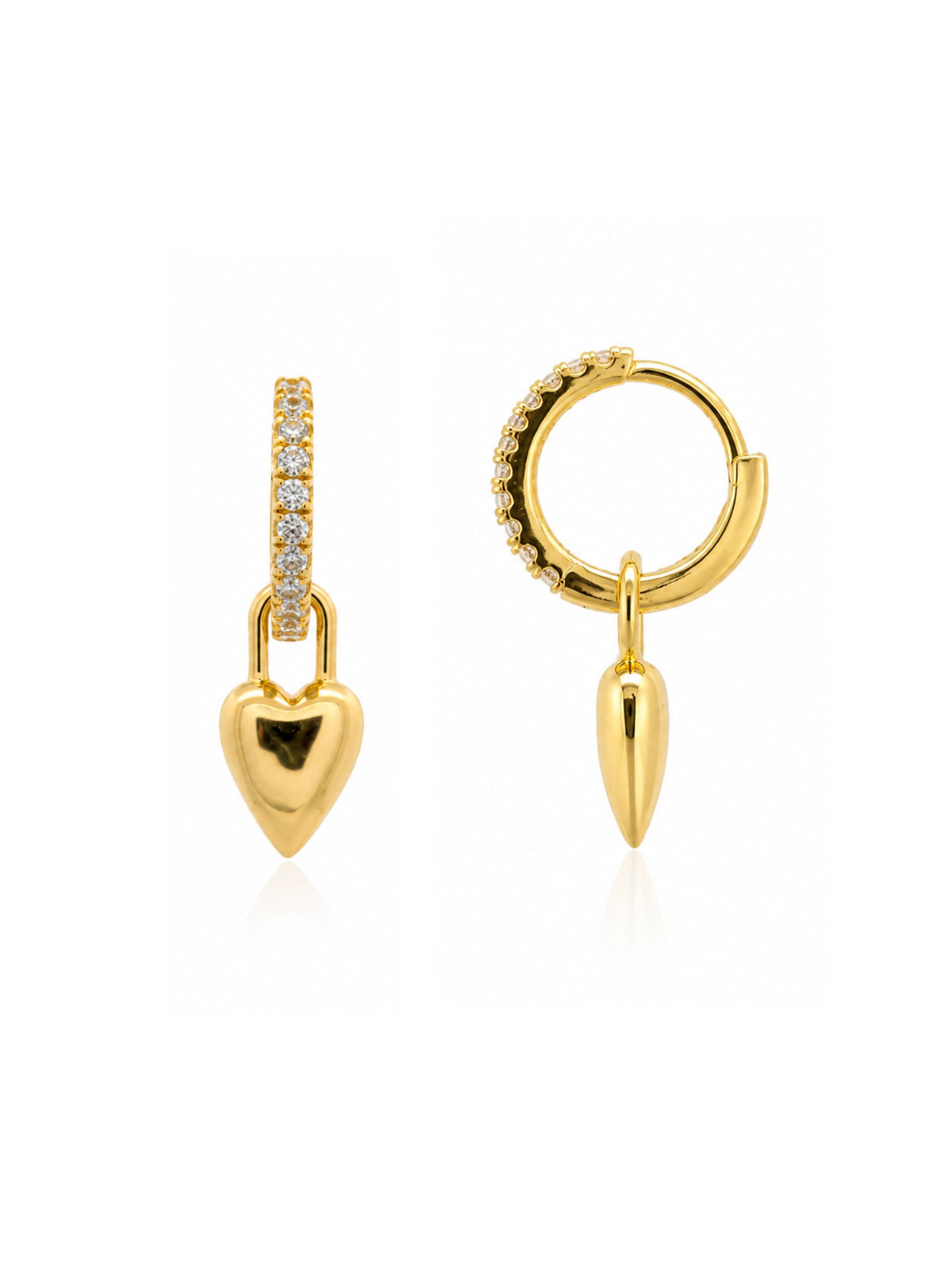 Lucy Heart Charm Huggie Earrings