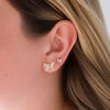 Baguette Diamond Butterfly Stud Earrings 14K