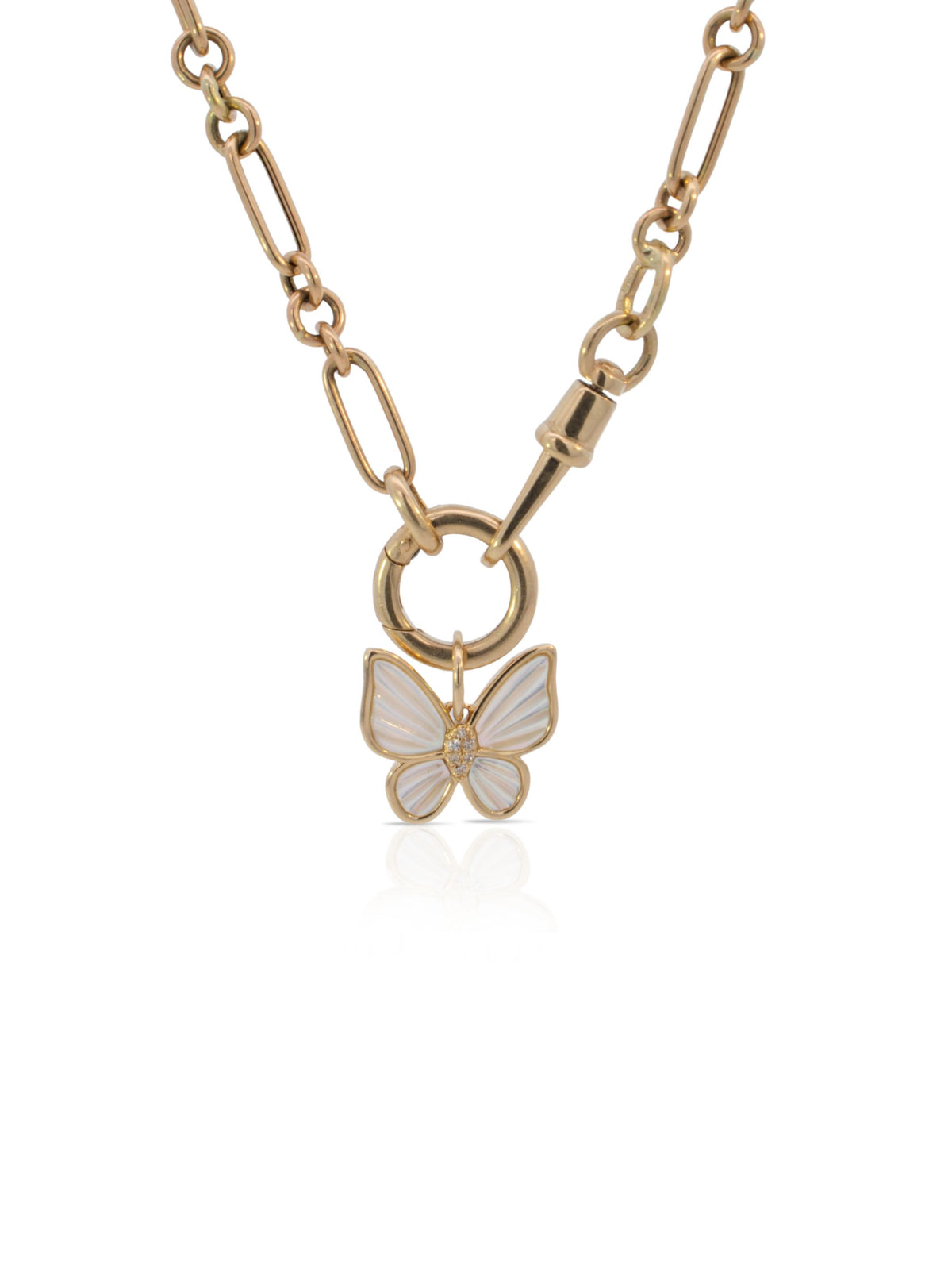 Maggie Mother of Pearl Butterfly Charm 14K