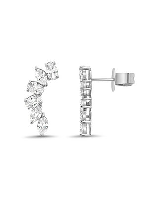 Juliette Diamond Climber Stud Earrings 18K