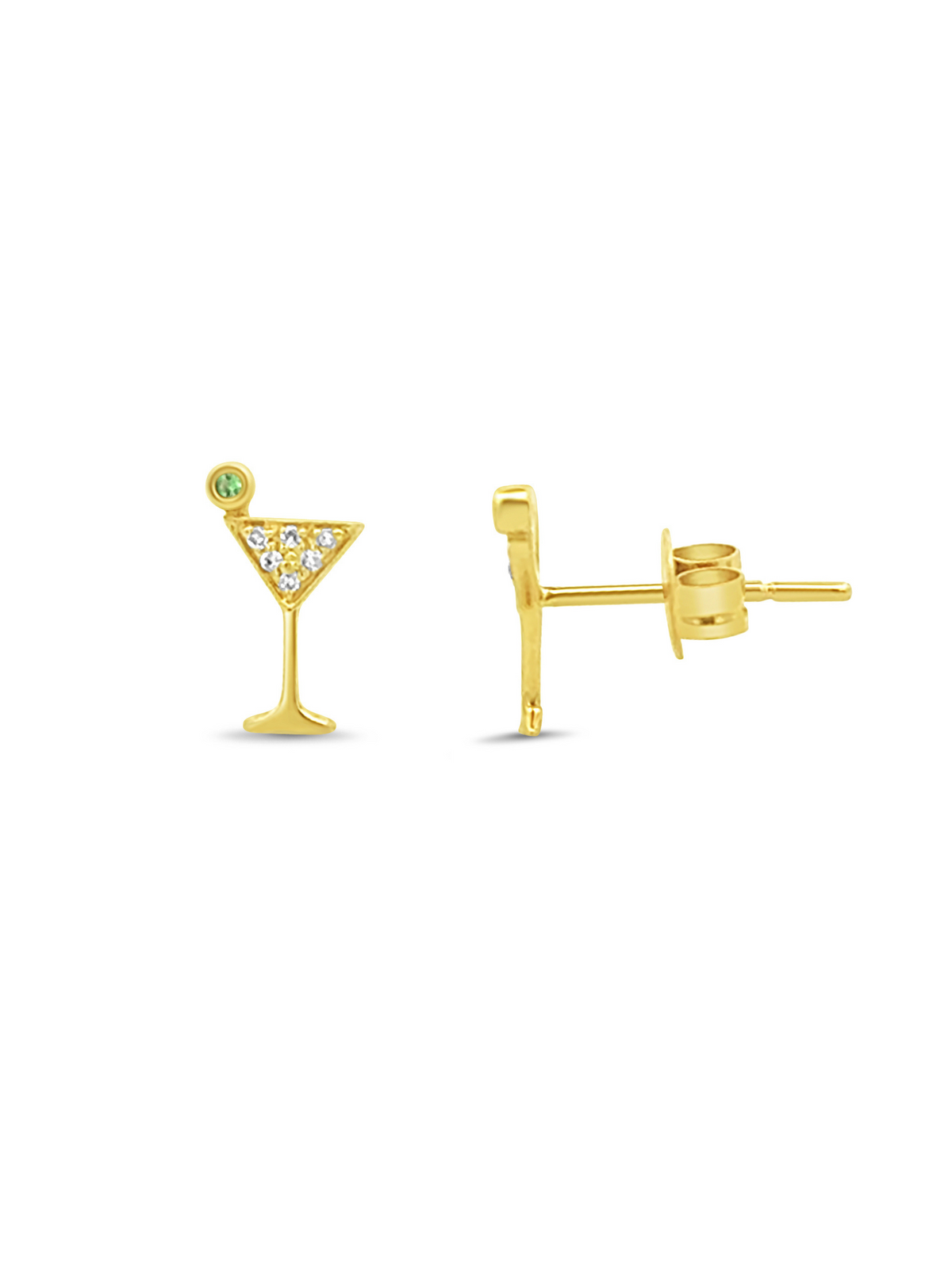 Hudson Martini Stud Earrings 14K