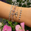 Tiny Trio Diamond Bar Bracelet 14K