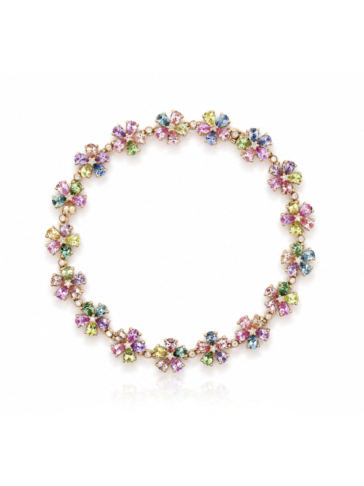 Meadow Flower Sapphire Tennis Bracelet 14K