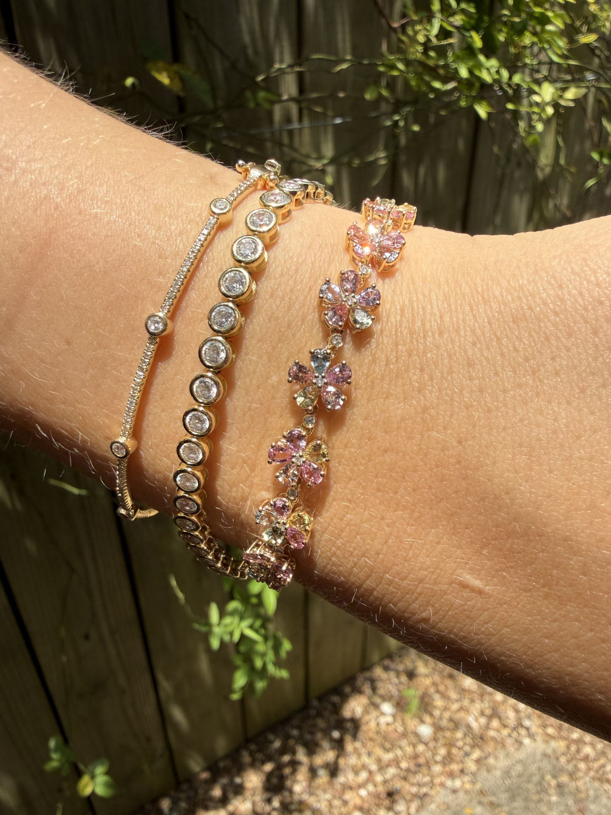 Meadow Flower Sapphire Tennis Bracelet 14K