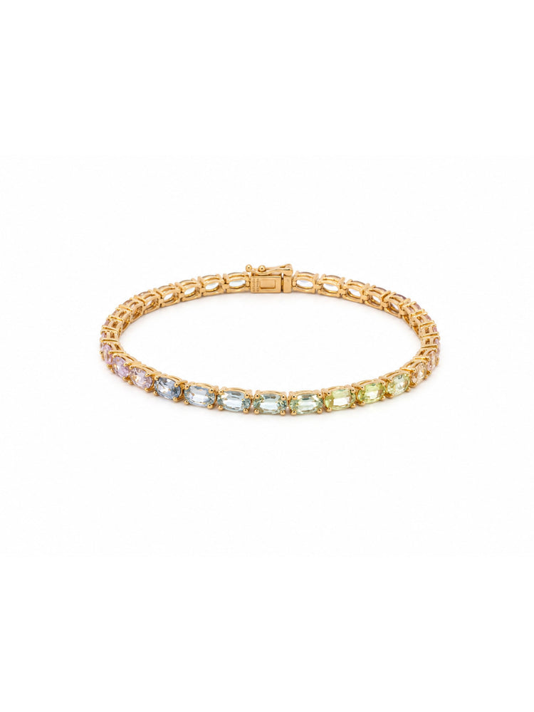 Meadow Multicolor Sapphire Tennis Bracelet 14K