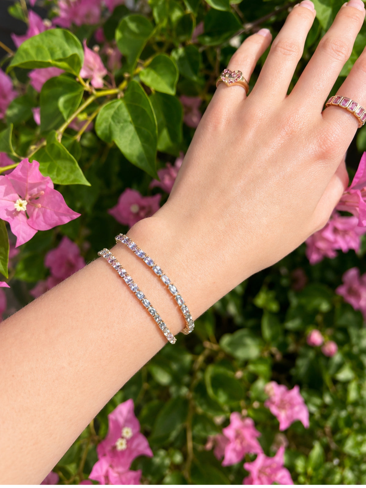 Meadow Multicolor Sapphire Tennis Bracelet 14K