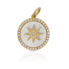 Mia Mother of Pearl and Diamond Compass Charm 14K