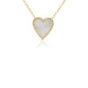 Miley Mother of Pearl and Diamond Heart Necklace 14K