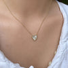 Miley Mother of Pearl and Diamond Heart Necklace 14K