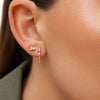 Millie Pink Sapphire Chain Stud Earrings 14K