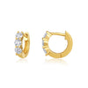 Mini Triple Crown Diamond Huggie Earrings 14K