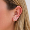 Mini Triple Crown Diamond Huggie Earrings 14K