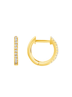 Mini Diamond Huggie Earrings 14K