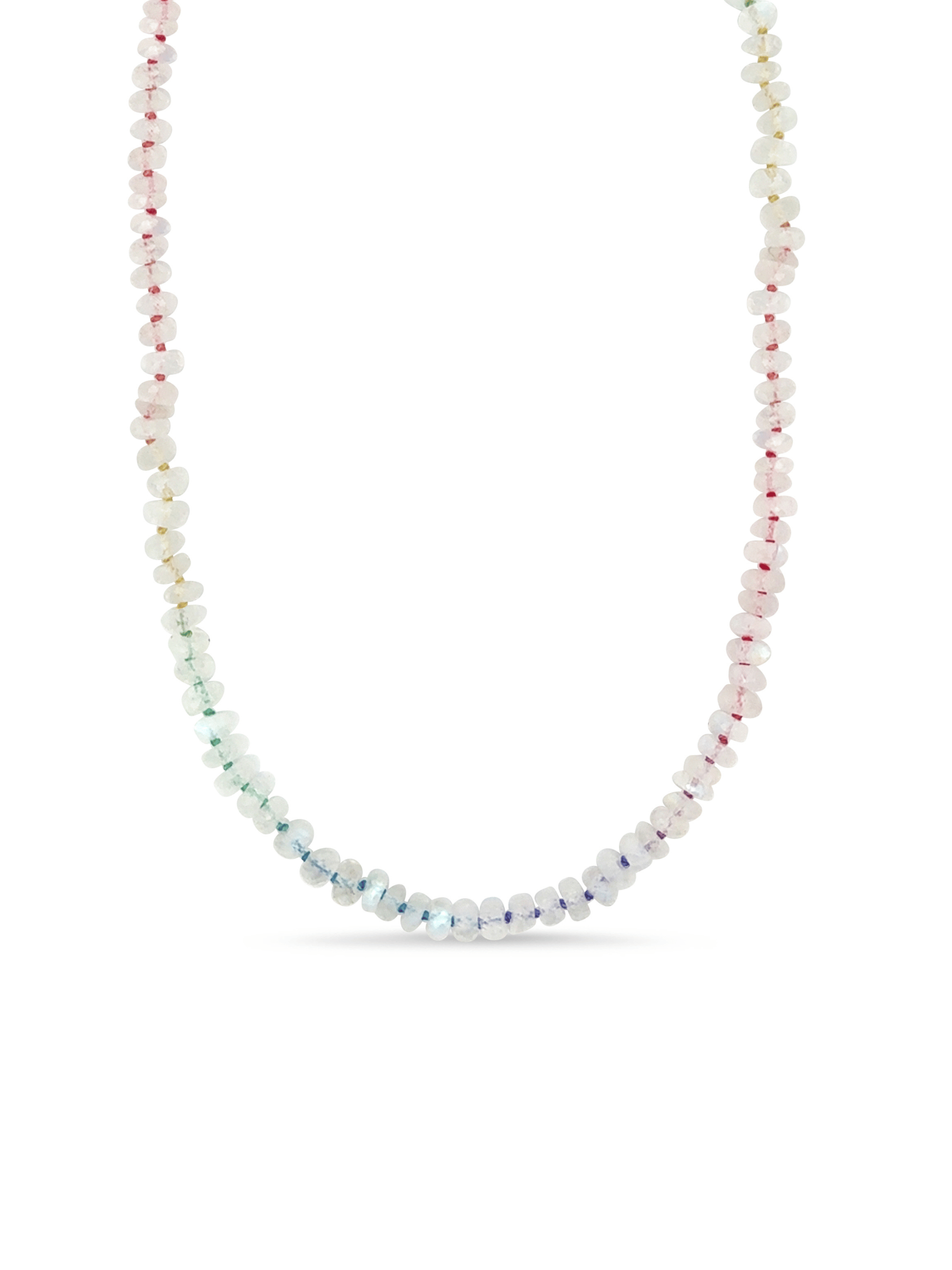 Moonstone Rainbow Silk Necklace
