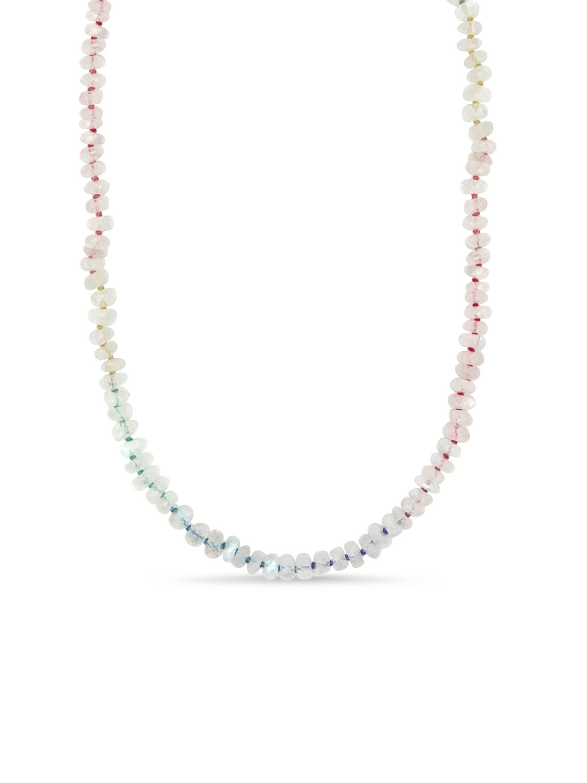 Moonstone Rainbow Silk Necklace