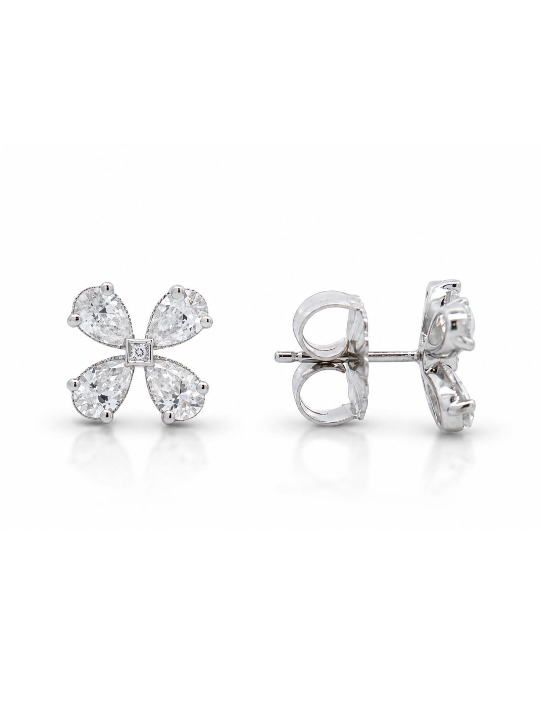 Juliette Flower Lab Diamond Stud Earrings 14K