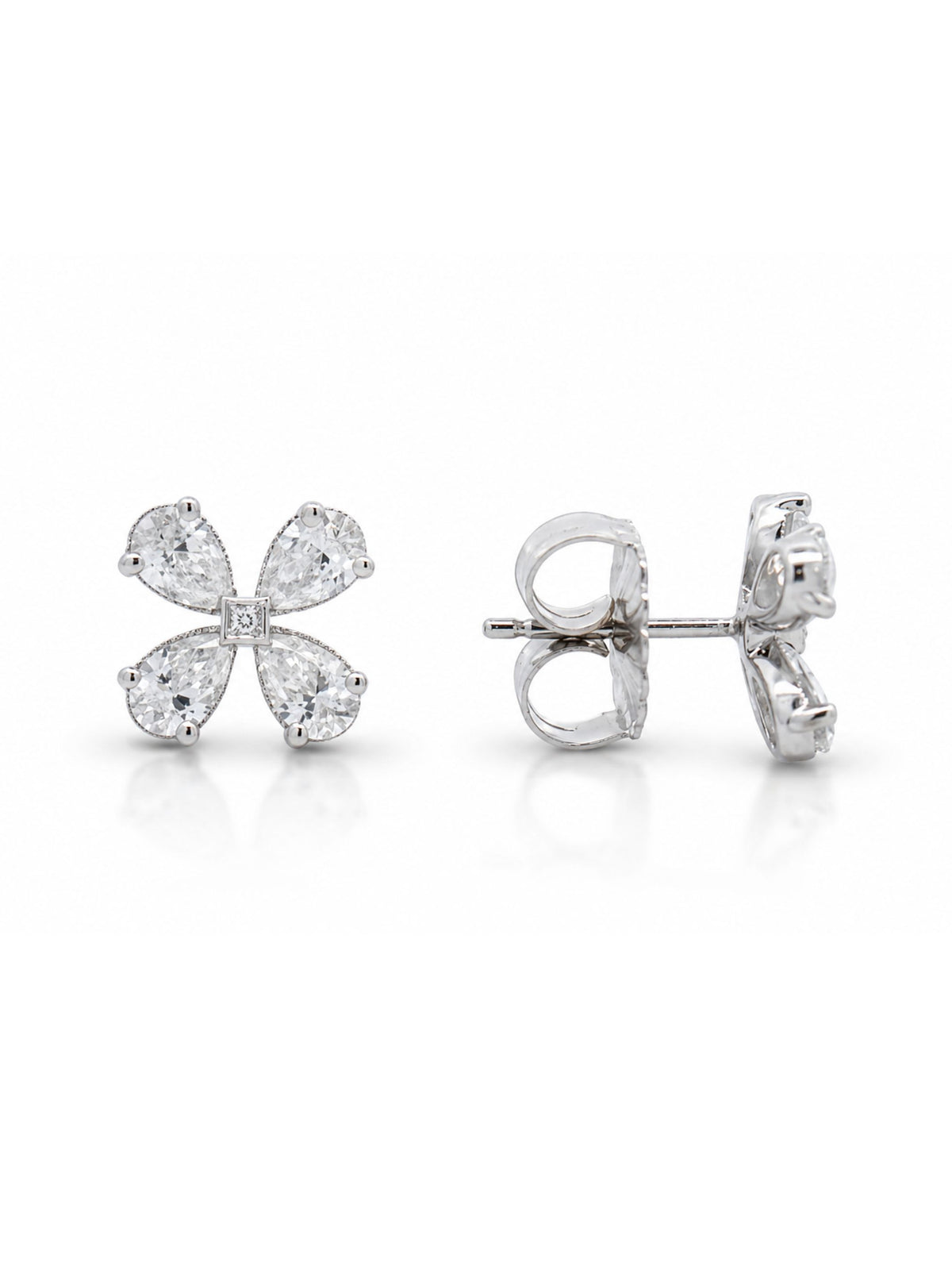 Juliette Flower Lab Diamond Stud Earrings 14K