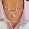 Solitaire Round Lab Diamond Pendant Necklace 14K