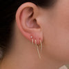 Demi Double Diamond Huggie Earring 14K