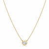Oval Cut Diamond Bezel Pendant Necklace 14K