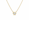 Oval Cut Diamond Bezel Pendant Necklace 14K