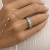 Oval Lab Diamond Bezel Eternity Band 14K