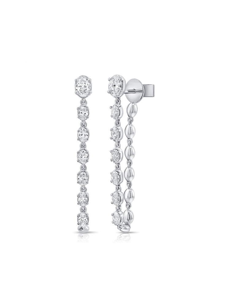Linden Oval Diamond Dangle Earrings 14K