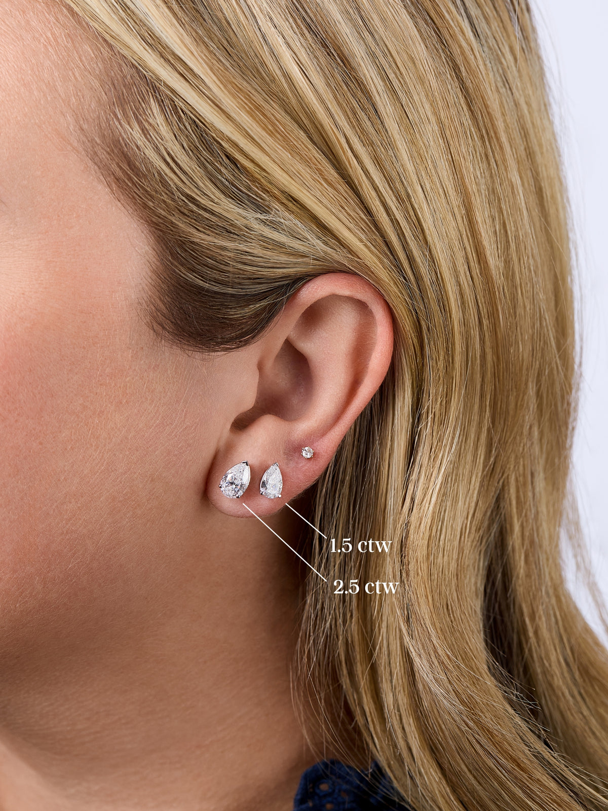 Paisley Pear Lab Diamond Stud 14K