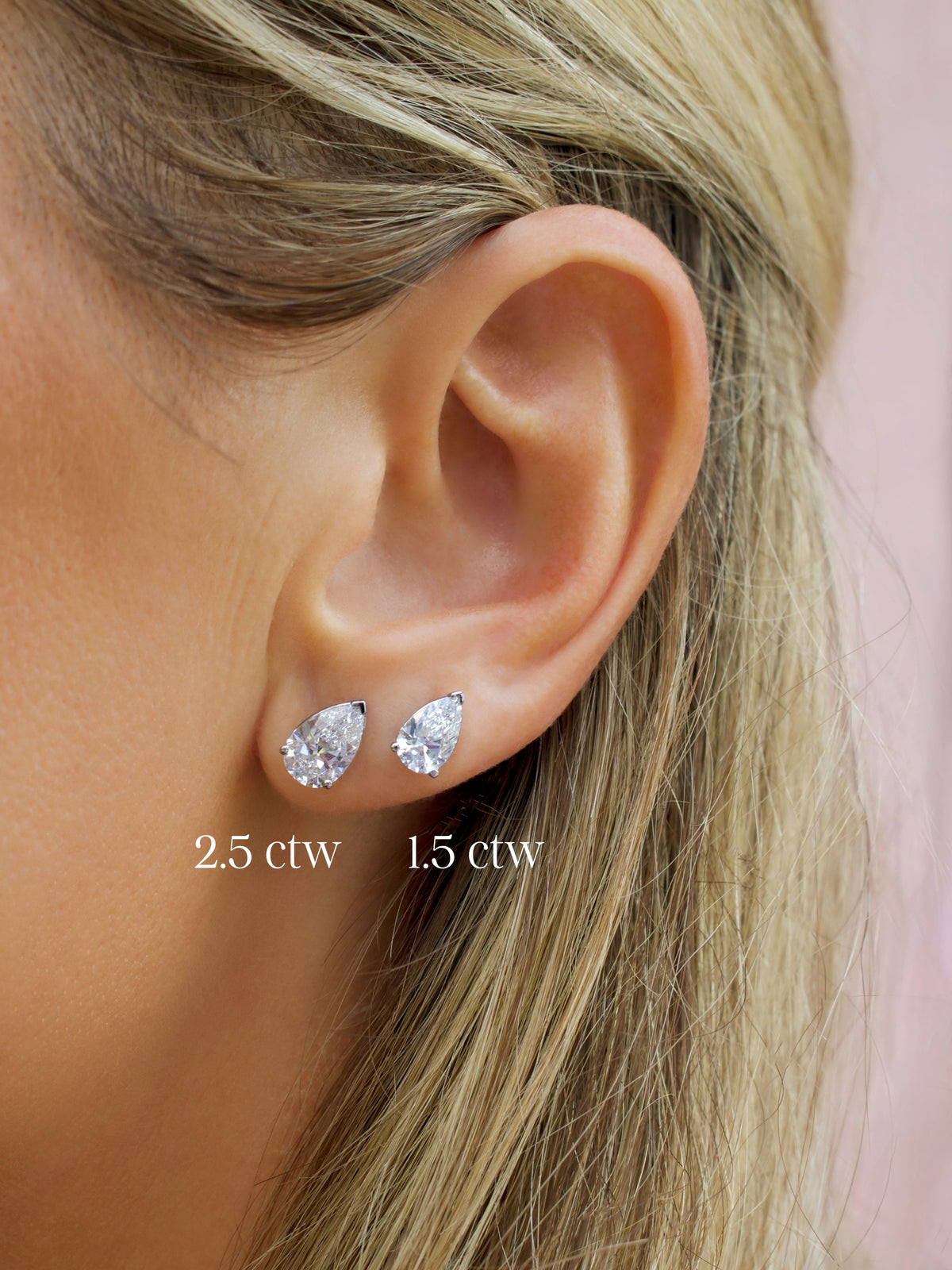 Paisley Pear Lab Diamond Stud 14K