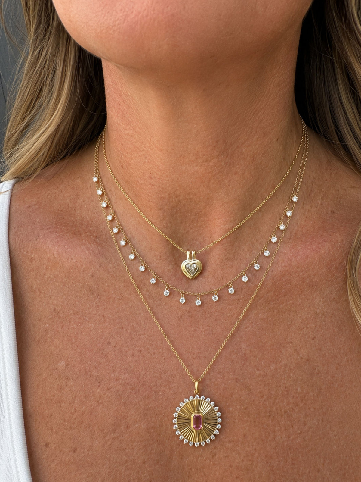 Dylan Dot Diamond Necklace 14K
