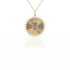Paloma Pink Sapphire and Diamond Pendant Necklace 14K