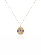 Paloma Pink Sapphire and Diamond Pendant Necklace 14K
