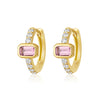 Parker Pink Sapphire & Diamond Huggie Earrings 14K